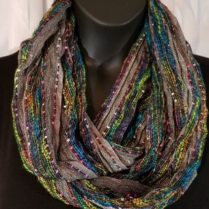 Multi-colored cotton infinity scarf